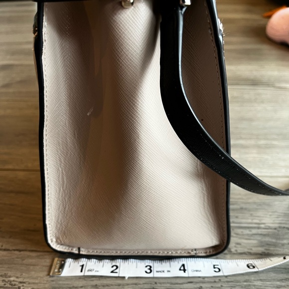 Kate Spade Medium Satchel Purse Staci Colorblock WKRU6952 Black Cream Tan White - Picture 12 of 12